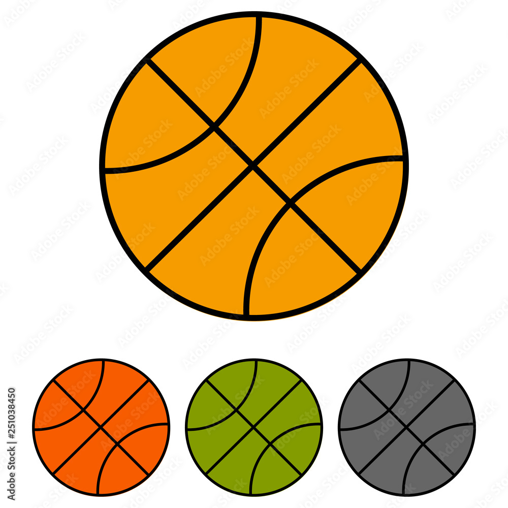 Basketball ball icon isolated on the white background