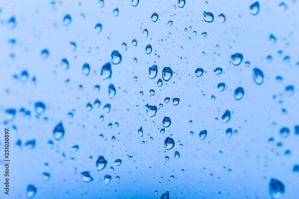 City. Drops in window City. Drops in window