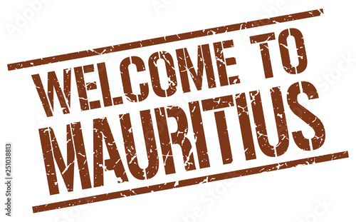 welcome to Mauritius stamp
