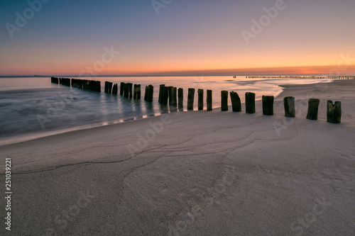 Fototapeta Naklejka Na Ścianę i Meble -  Baltic Sea sunrise, Hel Peninsula, Chałupy, Poland