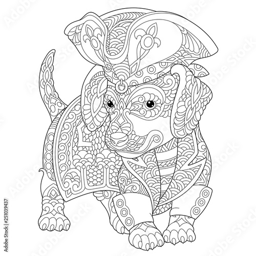 zentangle dachshund dog coloring page