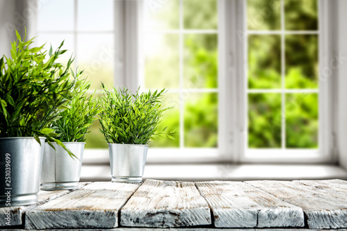 Desk of free space and spring time 