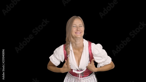 Slika na platnu Girl in bavarian national costume