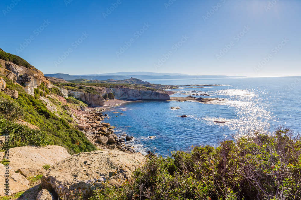 Fototapeta premium North West coastline between Bosa and Alghero, Sardinia island. Italy