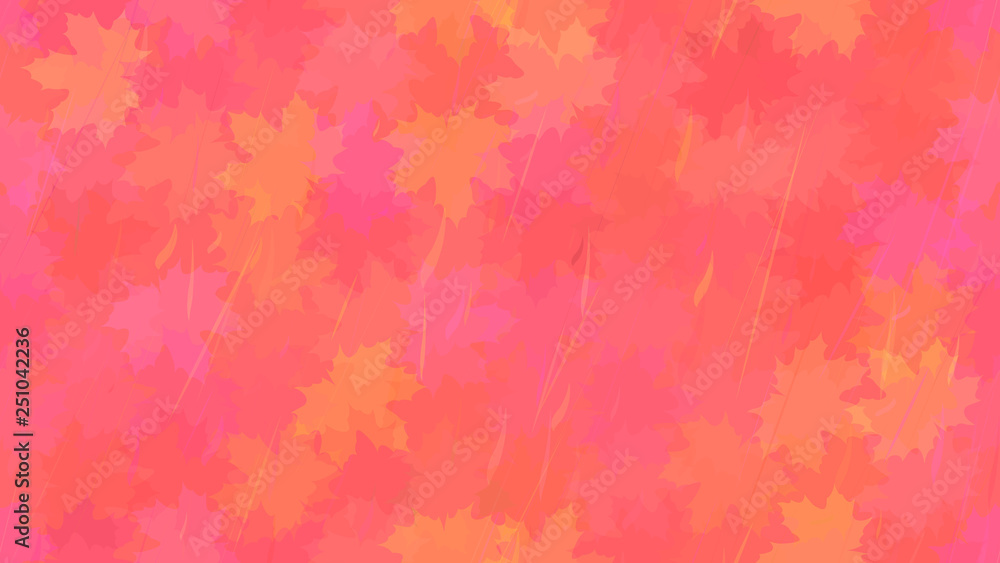 Falling maple leaves, raindrops. Autumn pattern. The idea of design of tiles, wallpaper, packaging, textiles, background.