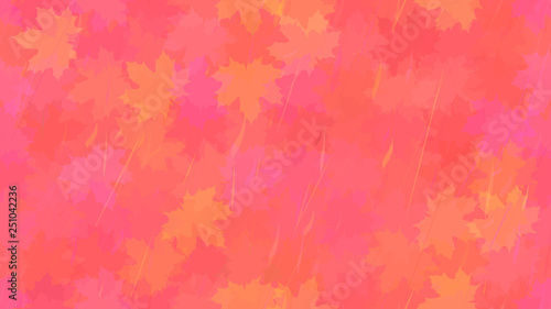 Falling maple leaves, raindrops. Autumn pattern. The idea of design of tiles, wallpaper, packaging, textiles, background.