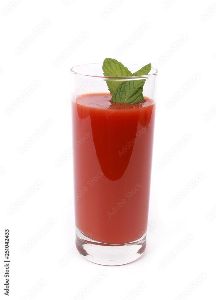 fresh tomato juice - glass with fresh tomato juice isolated on white fresh tomato juice - glass with fresh tomato juice isolated on white