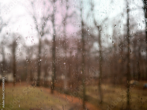 Gloomy day outside the window frame