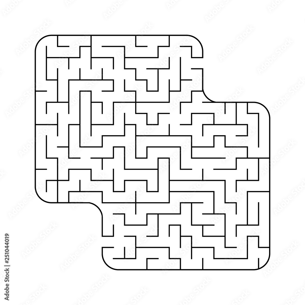 Abstract square maze. Game for kids. Puzzle for children. Labyrinth conundrum. Flat vector illustration isolated on white background.