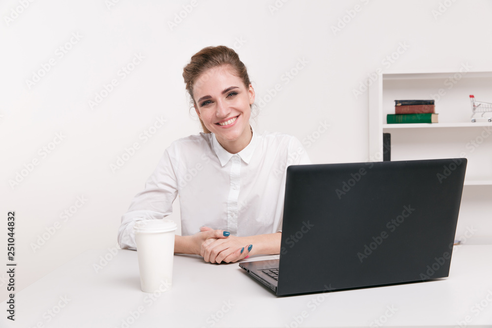 Tired businesswoman holding eyeglasses. Girl feeling discomfort from long wearing glasses at workplace. Exhausted female office worker gather herself for completing work