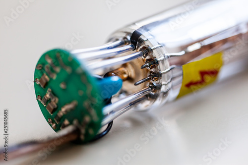 An instrument for detecting and measuring ionizing radiation.  Scintillation counter from the TOF chamber of the NA61 detector.