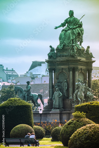 Maria Theresa monument in a cloudy day in Vienna, Austria