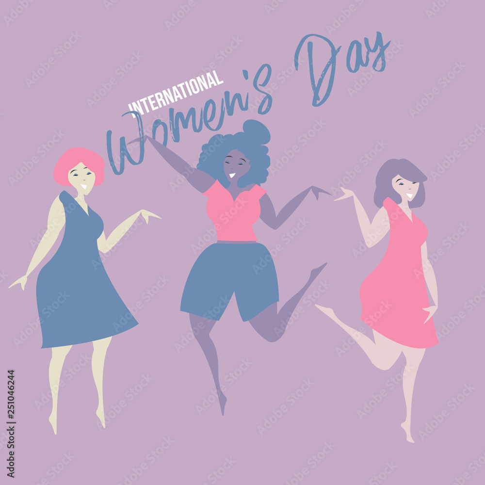 isolated women. International women's day. Vector isolated women. International women's day. Vector