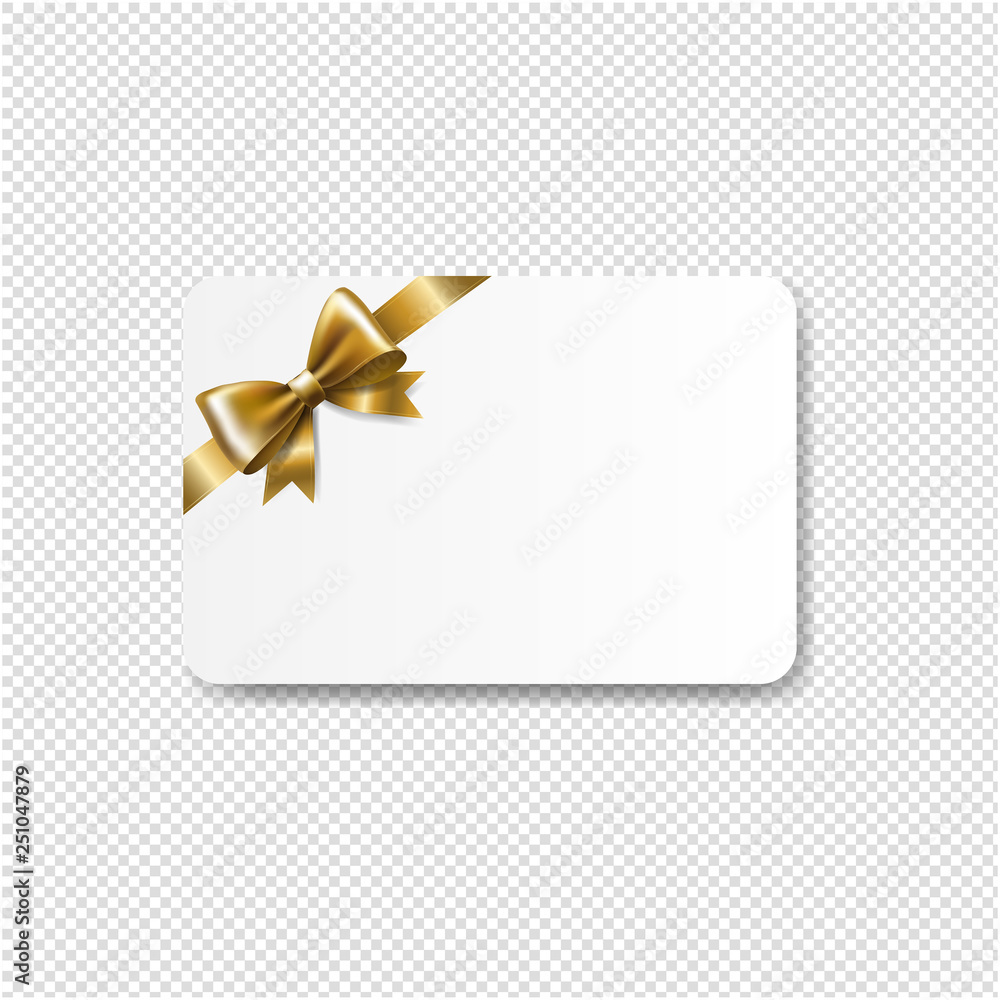 Gift Card Golden Bow Isolated Transparent Background Gift Card Golden Bow Isolated Transparent Background