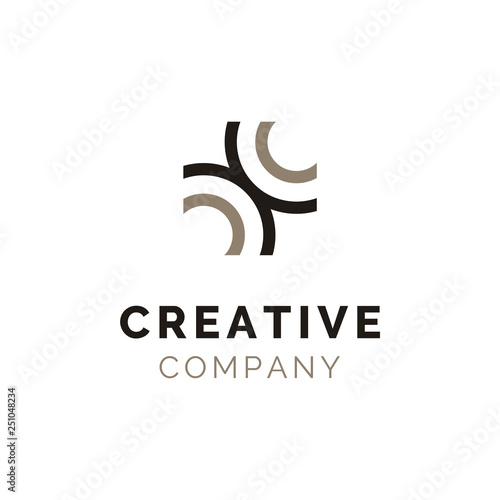 Tableau sur toile Initial Letter C logo design using circle and square