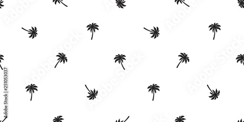 palm coconut tree Seamless Pattern vector scarf isolated island repeat wallpaper tile background tropical summer illustration © CNuisin