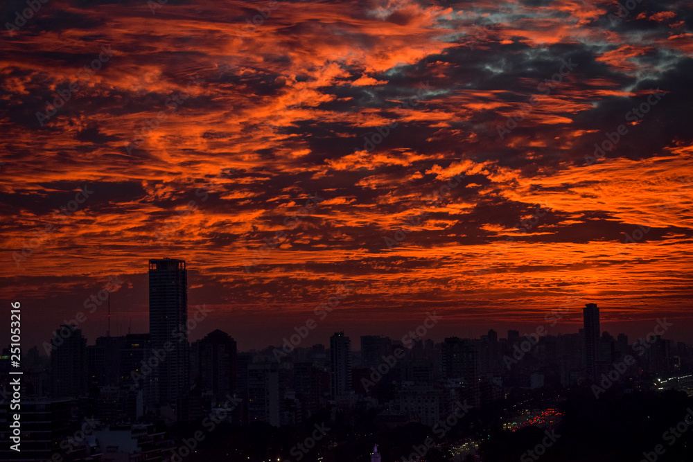 sunset in buenos aires