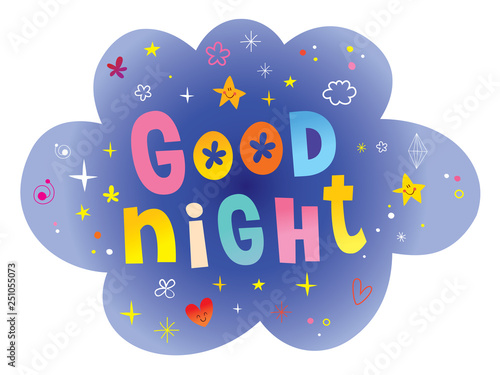 good night lettering design