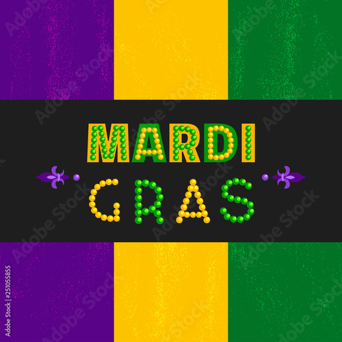 Mardi Gras design element, colorful signboard