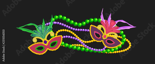 Mardi Gras design element, colorful symbols