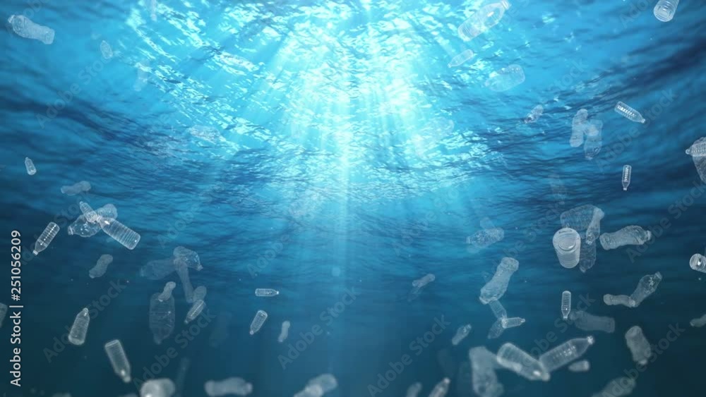 Underwater Plastic Bottles Trash in the Ocean (Loop) สต็อกวิดีโอ ...