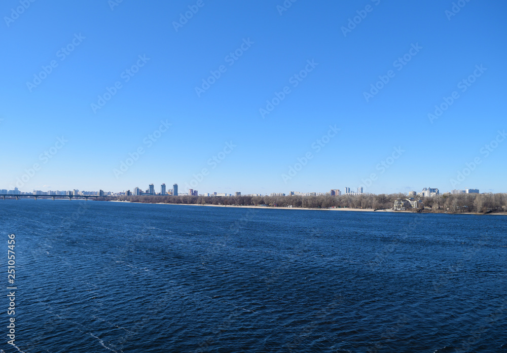 View of the river in the city. The landscape is beautiful.