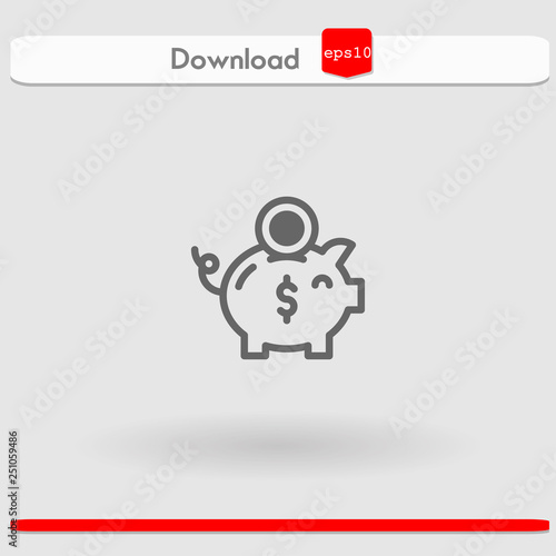 piggy bank vector icon