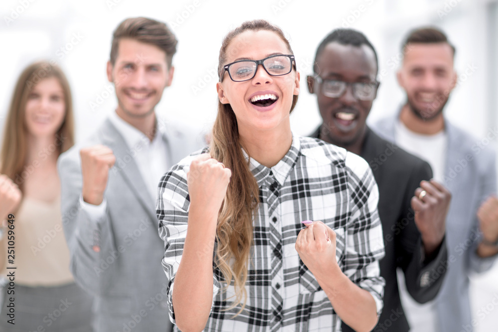 Obraz premium portrait of a multinational business team in a modern office