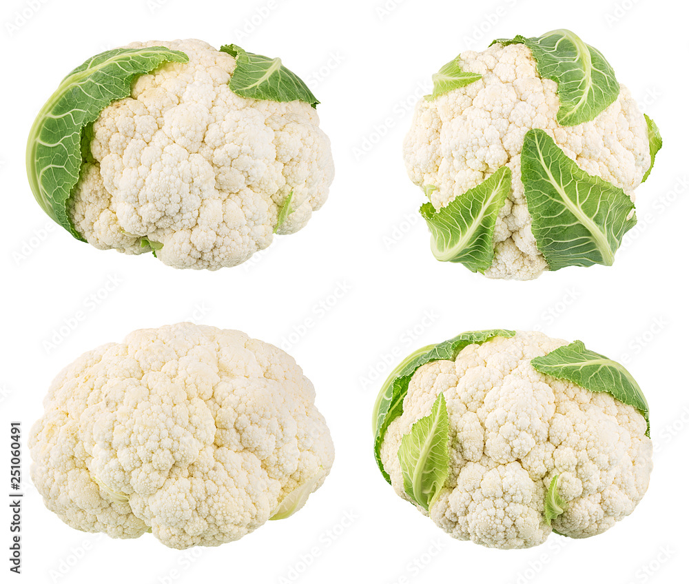 Fresh cauliflower isolated on white background with clipping path Fresh cauliflower isolated on white background with clipping path