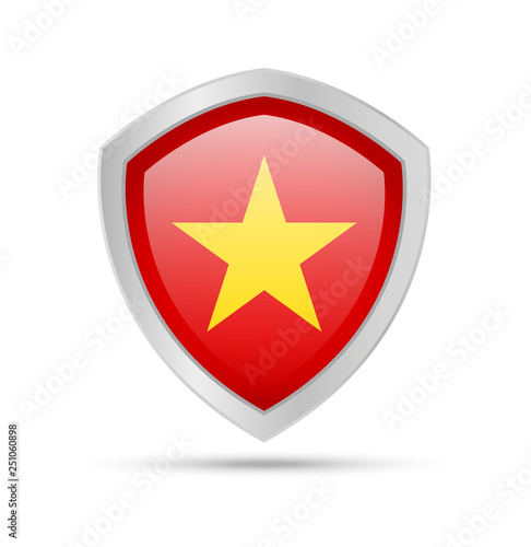 Free Download Shield with Vietnam flag on white background. Vector illustration. - GFXLoad