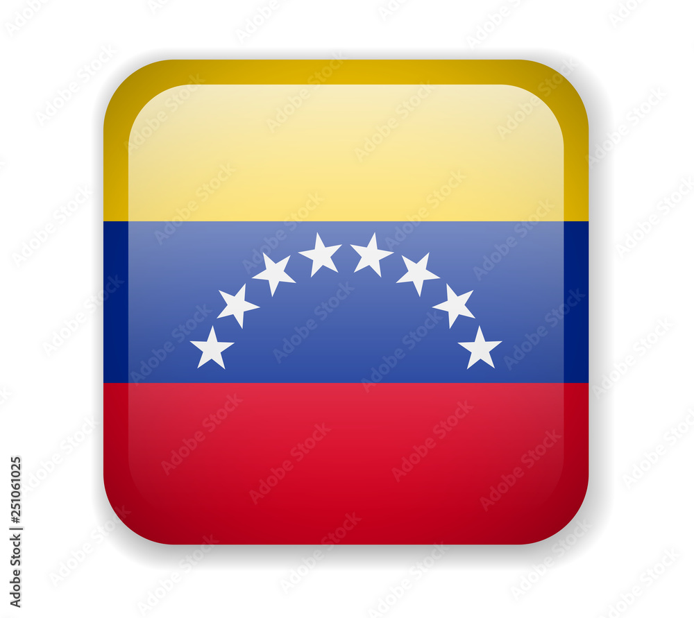 Venezuela flag bright square icon. Vector Illustration Venezuela flag bright square icon. Vector Illustration
