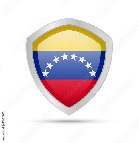 Free Download Shield with Venezuela flag on white background. Vector illustration. - GFXLoad