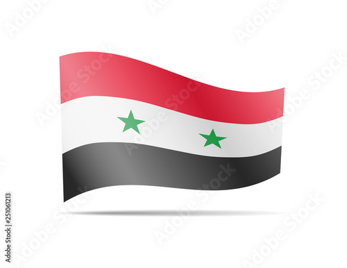 Waving Syria flag in the wind. Flag on white background vector illustration