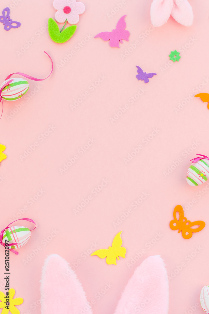 Creative Easter flat lay composition Creative Easter flat lay composition