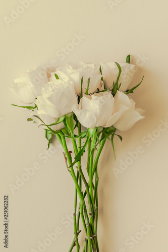 Fresh white roses bouquet