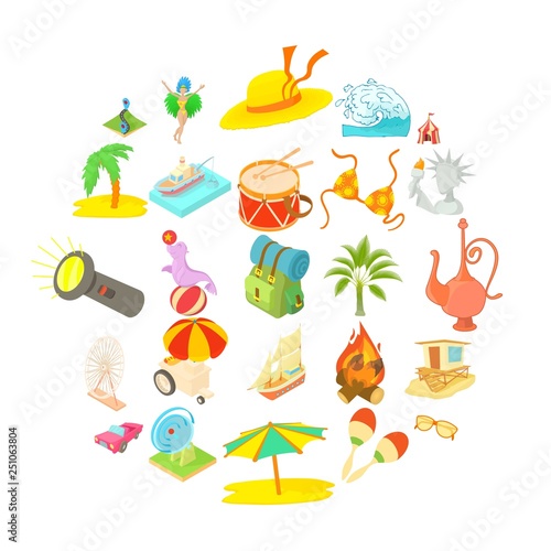 Adventure time icons set. Cartoon set of 25 adventure time icons for web isolated on white background