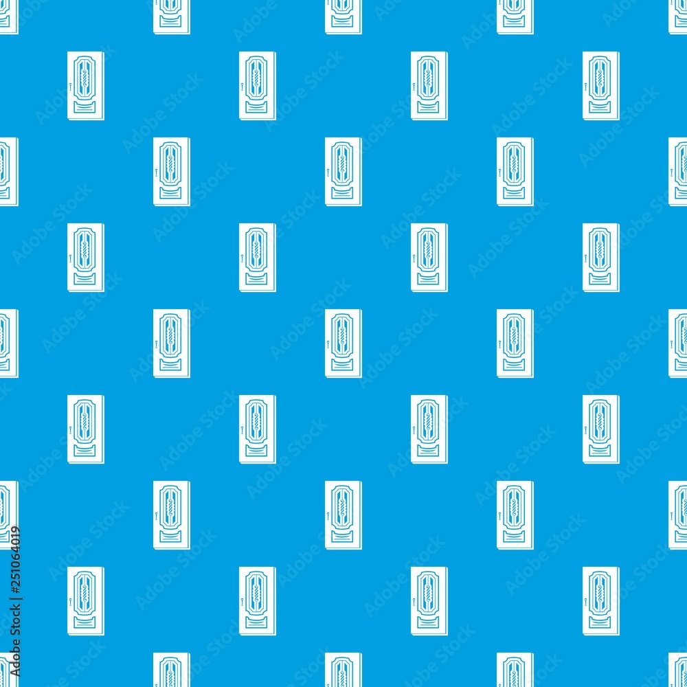 Closed door pattern vector seamless blue repeat for any use Closed door pattern vector seamless blue repeat for any use