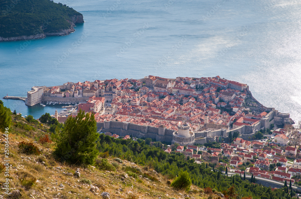 Top view of the old town, Dubrovnik, Croatia