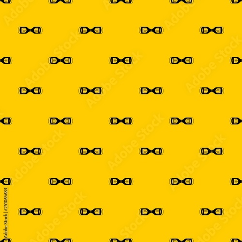 Hoverboard gyro pod top view pattern seamless vector repeat geometric yellow for any design