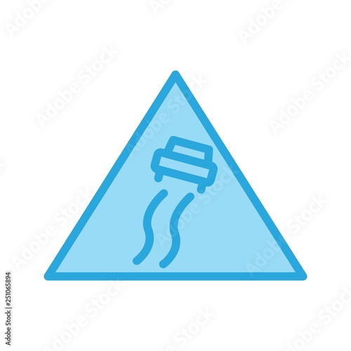 Vector Slippery Road Sign Icon
