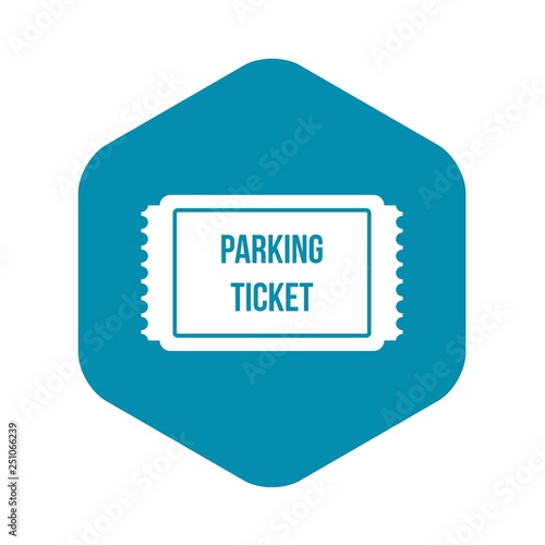Parking ticket icon in simple style isolated on white background