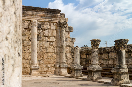 Synagogue of Capharnaum on foundation of an older synagogue where Jesus is said to have preached