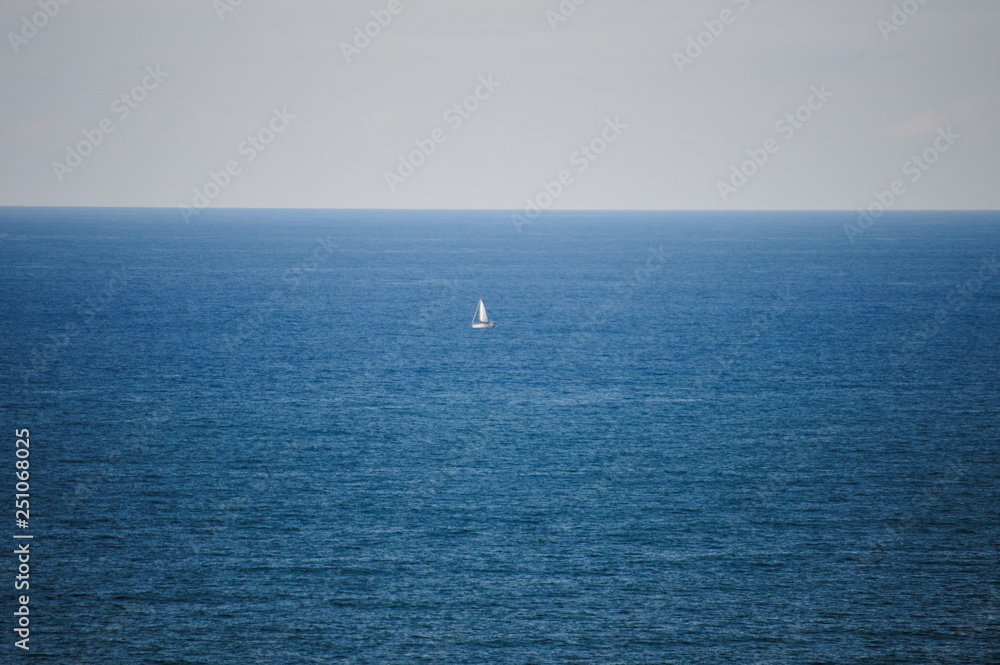 Boat sailing the Cantabrian sea