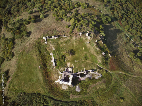 Nice Hungarian castle ruins from a Csobanc hill, near the Lake Balaton photo