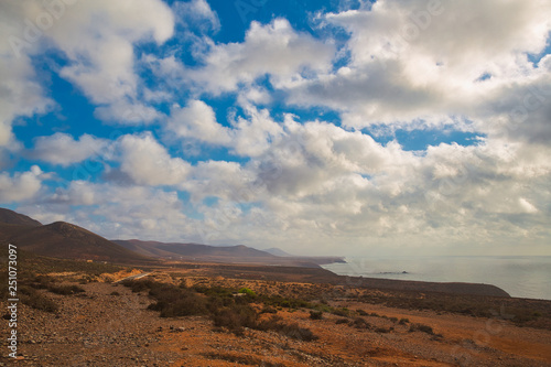 Coastal landscape of Atlantic Ocean coast, Morocco. © fazeful