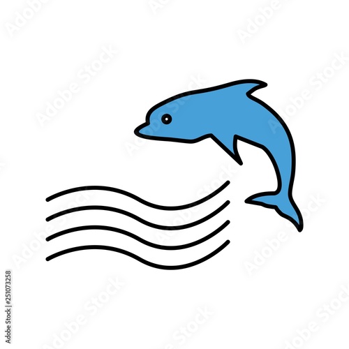 Vector Swimming Dolphin Icon
