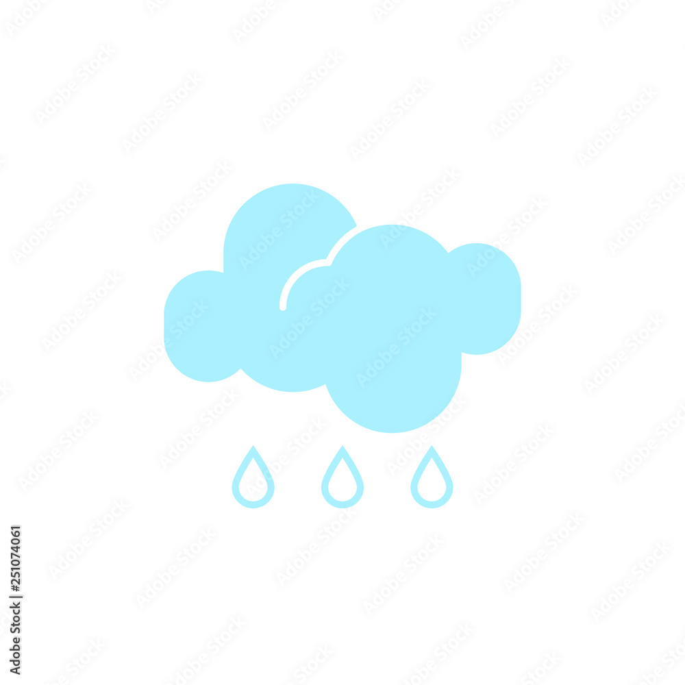 Vector weather icon of a blue cloud with raindrops to show the rainy forecast and the current climate outside for applications, widgets, and other meteorological designs. Vector weather icon of a blue cloud with raindrops to show the rainy forecast and the current climate outside for applications, widgets, and other meteorological designs.