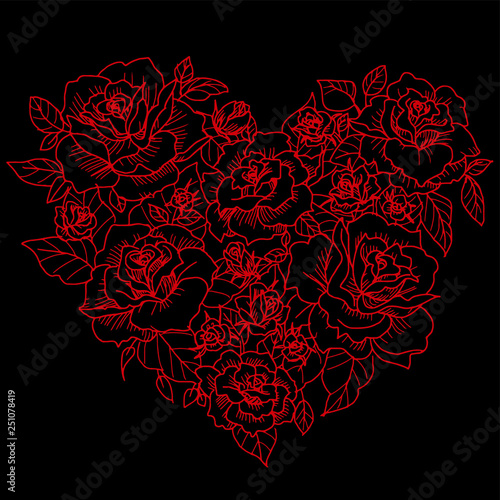 Corazón de rosas
