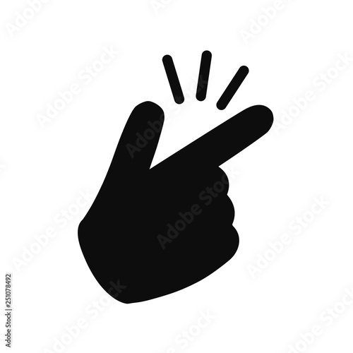 It’s simple - finger snap icon in flat style. Easy icon. Finger snapping click flick hand gesture - for stock