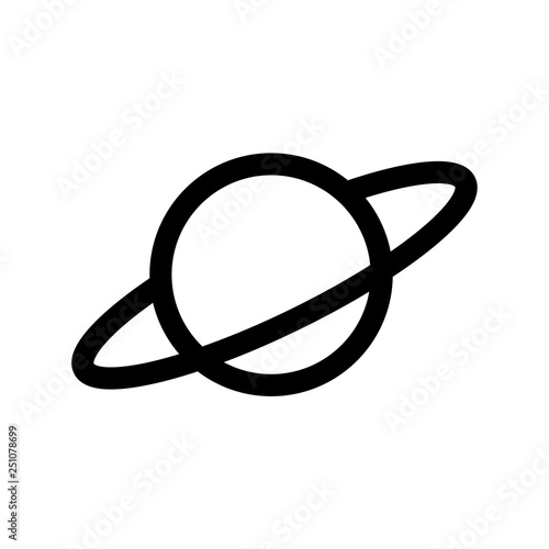 Planet with planetary ring system icon – stock vector